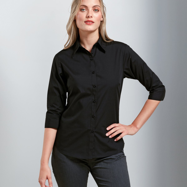 Women's ¾ sleeve poplin blouse Thumbnail